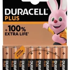 Duracell Plus Alkaline 100% AAA (8 stuks)